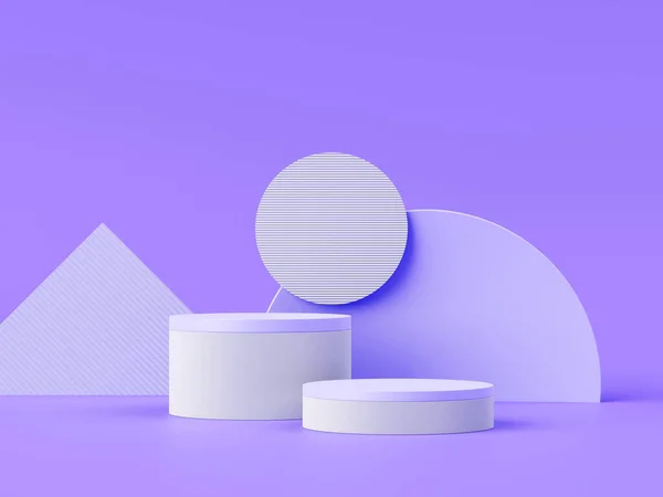 Render Minimal Realistic Pastel Display Podium Product Mock Cosmetics Presentation — 스톡 사진