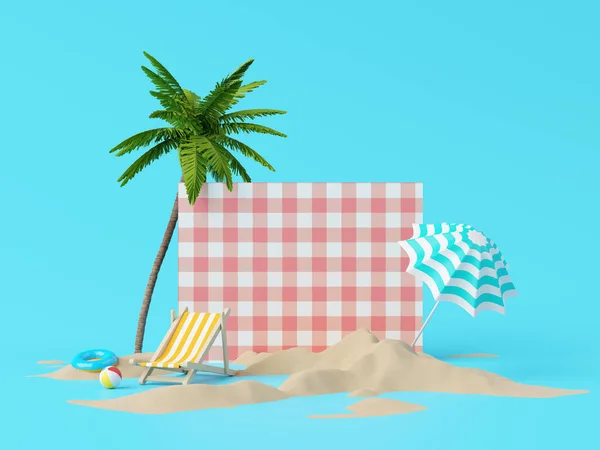 Letní Dovolená Pláž Abstraktní Pozadí Koncept Minimální Realistické Zobrazení Pódium — Stock fotografie