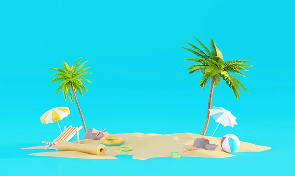 Vacanza Estiva Spiaggia Astratto Concetto Sfondo Minimal Realistic Display Podium — Foto Stock