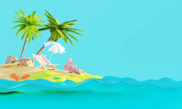 Summer Vacation Beach Abstract Background Concept Minimal Realistic Display Podium — Stock Fotó