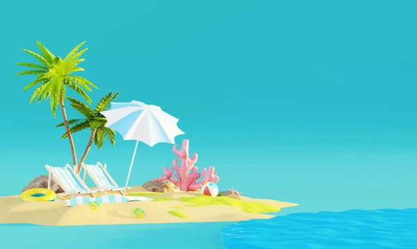 Vacanza Estiva Spiaggia Astratto Concetto Sfondo Minimal Realistic Display Podium — Foto Stock