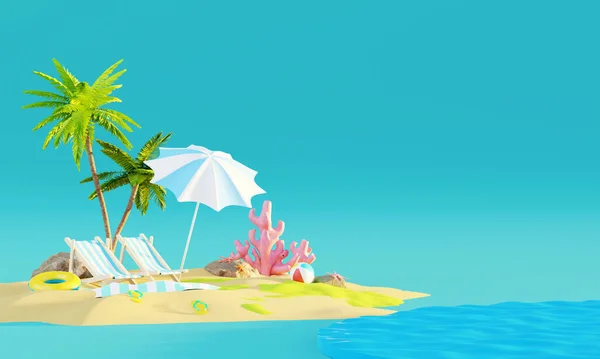 Concepto Abstracto Del Fondo Playa Las Vacaciones Verano Podio Realista — Foto de Stock