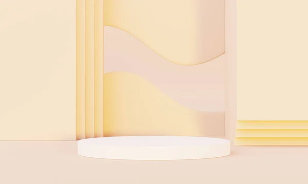 Render Minimal Realistic Pastel Display Podium Product Mock Cosmetics Presentación — Foto de Stock