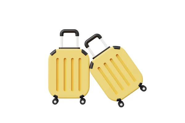 Suitcase Reisbagage Geïsoleerd Witte Achtergrond Zomer Roze Vakantie Met Elementen — Stockfoto