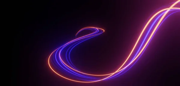 Render Teknik Abstrakt Färgglada Höghastighetsljus Spår Bakgrund Rörelse Effekt Neon — Stockfoto