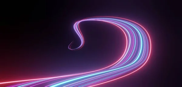 Rendertechnologie Abstrakte Bunte High Speed Licht Spuren Hintergrund Bewegungseffekt Neon — Stockfoto