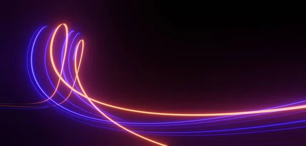 Render Teknik Abstrakt Färgglada Höghastighetsljus Spår Bakgrund Rörelse Effekt Neon — Stockfoto
