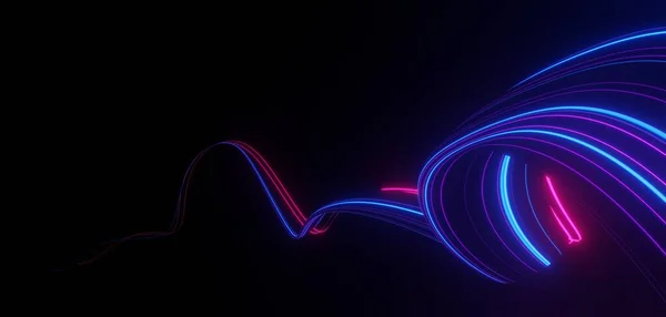 Rendertechnologie Abstrakte Bunte High Speed Licht Spuren Hintergrund Bewegungseffekt Neon — Stockfoto