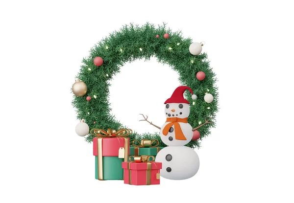 Decoración Elementos Adorno Navidad Renderizado Aislada Sobre Fondo Blanco Iconos — Foto de Stock