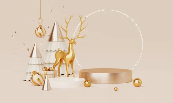 Christmas Backgrounds Podium Stage Platform Minimal New Year Event Theme Royalty Free Stock Images