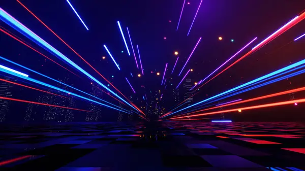 Teknologi Futuristik Latar Belakang Lampu Neon Ruang Kosong Dengan Lampu Stok Gambar