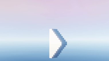 3D görüntüleme, fütüristik gerçeküstü en düşük merdiven yansıması Pastel okyanus ufku sahnesi üzerinde