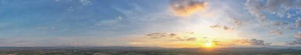 Vista Aérea Del Cielo Atardecer Paisaje Panorámico Hermoso Con Cielo — Foto de Stock