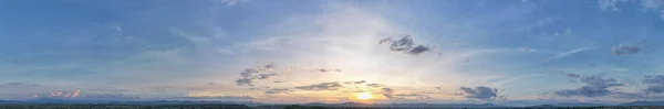 Flygfoto Över Solnedgången Himlen Panoramautsikt Vackert Landskap Med Skymning Himmel — Stockfoto