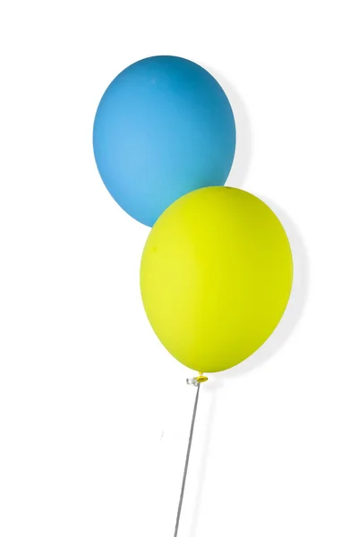 Balões Cor Azul Amarela Balões Nas Cores Bandeira Ucrânia Fundo — Fotografia de Stock