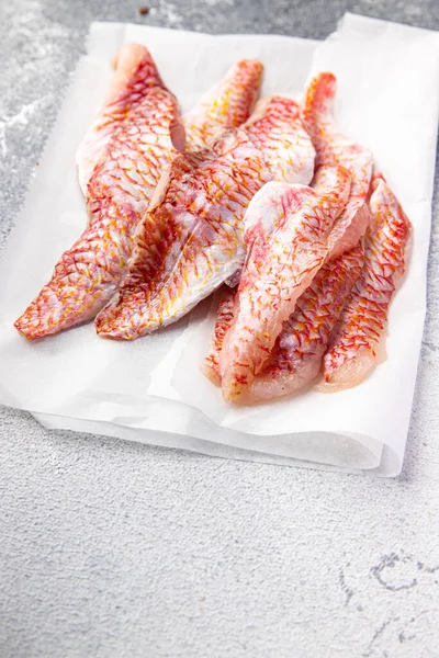 Fresh Fish Red Mullet Fillet Seafood Tropical Red Mullet Fish — Stock Photo, Image