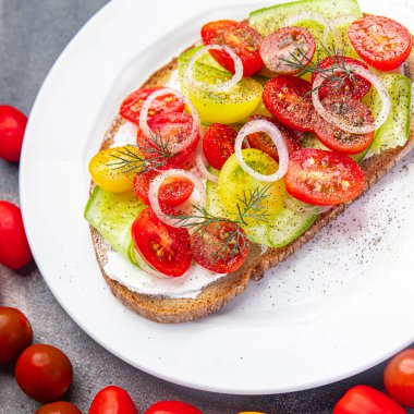 Domates, bruschetta, sebze, sağlıklı yemek, fotokopi, uzay, arka plan, vejetaryen ya da vejetaryen yemekleri.