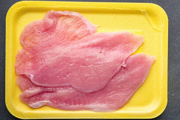 raw turkey fillet meat poultry fresh diet snack healthy meal food on the table copy space food background top view