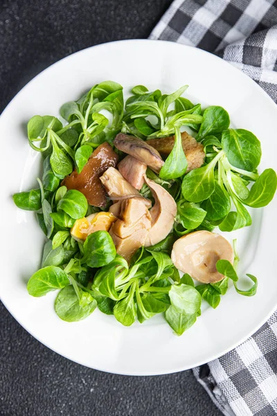 Mantar Salatası Turşulu Mantar Dilimleri Hazır Atıştırmalık Sağlıklı Yemek Aperatifleri — Stok fotoğraf