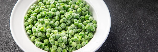 Zöld Borsó Fagyasztott Gyümölcs Tálban Friss Snack Egészséges Étel Snack — Stock Fotó