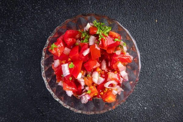 Salsa Tomate Comida Picante Tradicional Comida Fresca Saludable Snack Mesa — Foto de Stock