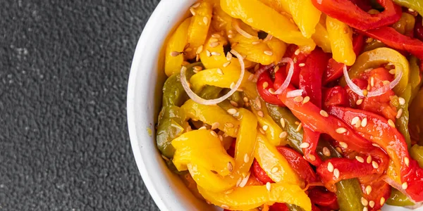 stock image salad baked pepper spicy vegetable slices asian food snack healthy meal food snack on the table copy space food background rustic top view