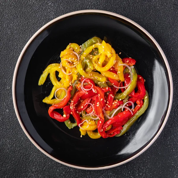 Salad Panggang Irisan Sayuran Pedas Irisan Makanan Asia Makanan Makanan — Stok Foto