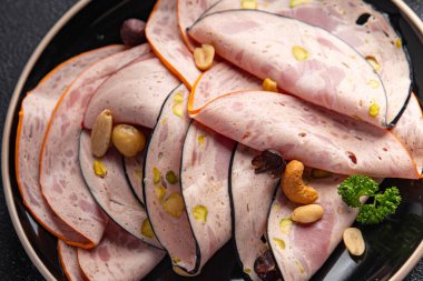 sosis türleri et tabağı ya da et tahtası taze yemek atıştırmalığı fotokopi masasında yer alan arka plan yiyecek kırsal üst görünüm