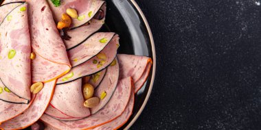 sosis türleri et tabağı ya da et tahtası taze yemek atıştırmalığı fotokopi masasında yer alan arka plan yiyecek kırsal üst görünüm