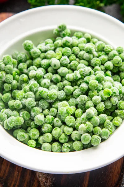Grön Ärta Frysta Grönsaker Färskt Mellanmål Hälsosam Måltid Mat Bordet — Stockfoto
