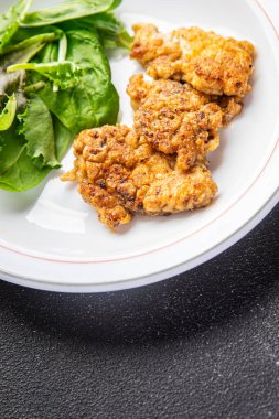 fried brain pork offal healthy meal food snack on the table copy space food background rustic top view