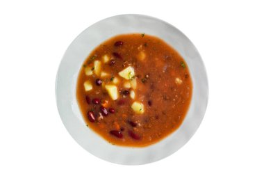 soup lentils, beans, vegetables, no meat fresh vegetable healthy meal food snack on the table copy space food background rustic top view 