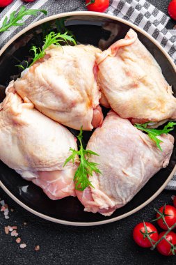 raw chicken thigh chicken legs healthy meal food snack on the table copy space food background rustic top view