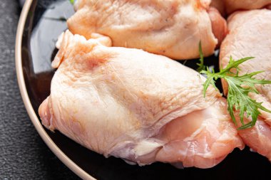 raw chicken thigh chicken legs healthy meal food snack on the table copy space food background rustic top view