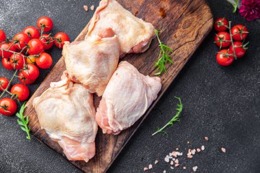 raw chicken thigh chicken legs healthy meal food snack on the table copy space food background rustic top view