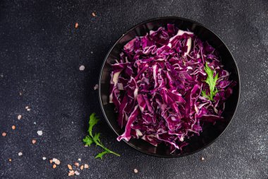 purple cabbage salad vegetable dish healthy meal food snack on the table copy space food background rustic top view keto or paleo diet veggie vegan or vegetarian food