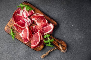 coppa cured meat delicious healthy meal food snack on the table copy space food background rustic top view