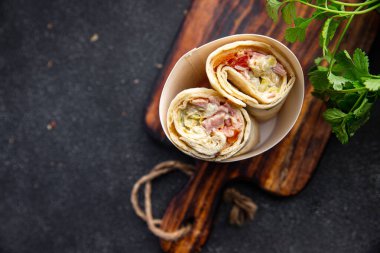 doner kebab vegetables shawarma healthy meal food snack on the table copy space food background rustic top view keto or paleo diet veggie vegan or vegetarian food no meat