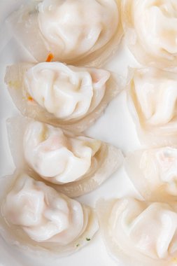 dumplings dim sum Chinese food meal snack on the table copy space food background rustic top view