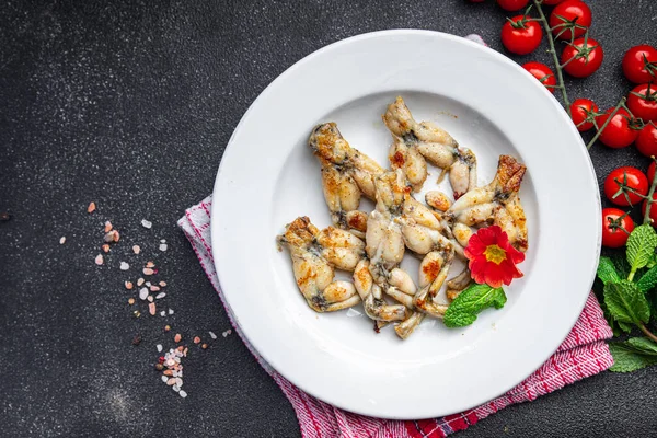 fried frog legs second course meat french food healthy meal food snack on the table copy space food background rustic top view