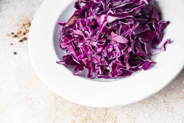 salad purple cabbage vegetable dish meal food snack on the table copy space food background rustic top view