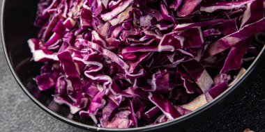 salad purple cabbage vegetable dish meal food snack on the table copy space food background rustic top view