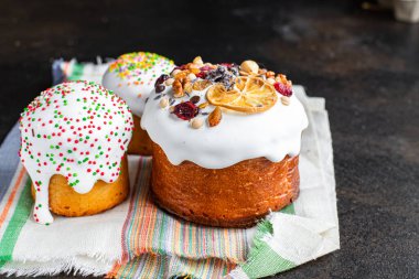 holiday Easter cake sweet baking easter food dessert treat orthodox christian treat meal snack on the table copy space food background top view