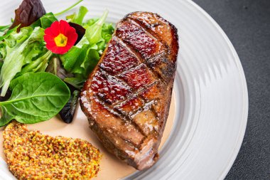 duck breast roasted second course fresh poultry meat meal food snack on the table copy space food background rustic top view