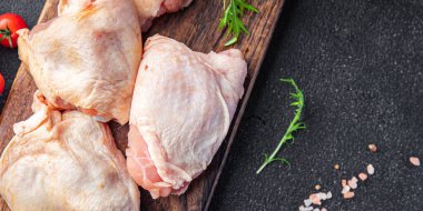 chicken thigh raw chicken legs meat meal food snack on the table copy space food background rustic top view 