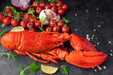 fresh lobster seafood product meal food snack on the table copy space food background rustic top view
