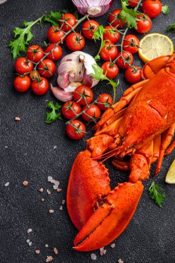 fresh lobster seafood product meal food snack on the table copy space food background rustic top view