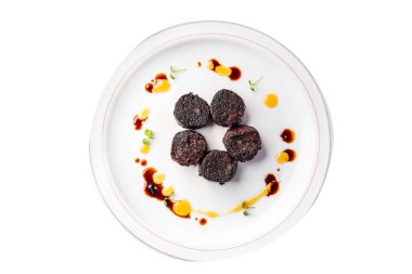 black pudding fresh bloody sausage meal food snack on the table copy space food background rustic top view