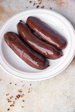 black pudding fresh bloody sausage meal food snack on the table copy space food background rustic top view