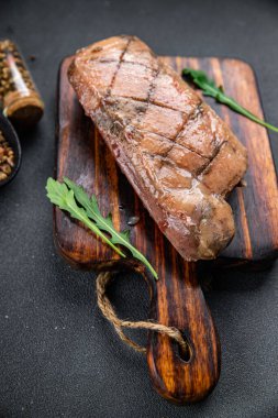 raw duck breast fresh poultry meat ready to cook healthy meal food snack on the table copy space food background rustic top view